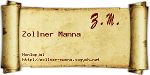 Zollner Manna névjegykártya